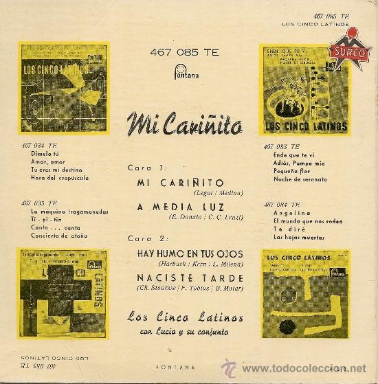 Discos de vinilo: LOS CINCO LATINOS - EP - MI CARI&Ntilde;ITO - Foto 2