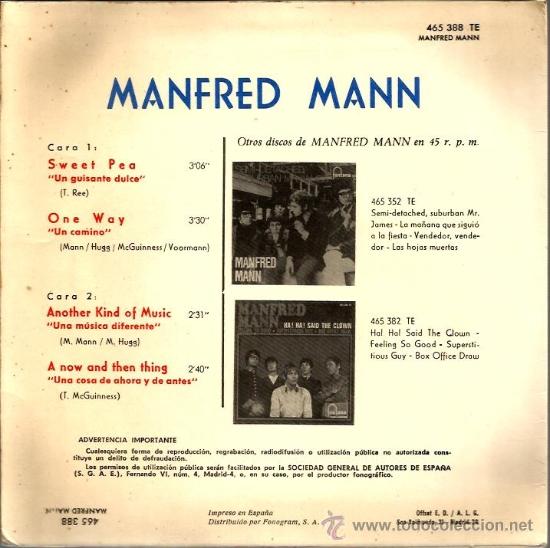 Discos de vinilo: EP MANFRED MANN : SWEET PEA - Foto 2