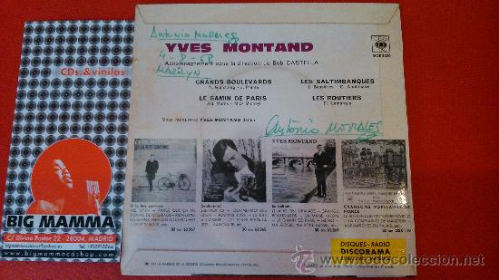 Discos de vinilo: yves montand  grands boulevards   ep - Foto 2