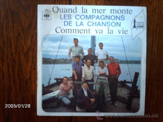 Discos de vinilo: les compagnons de la chanson  - quand la mer monte  +  comment va la vie - Foto 1