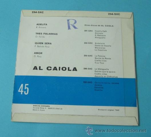 Discos de vinilo: AL CAIOLA. DISCOS VERGARA - Foto 4