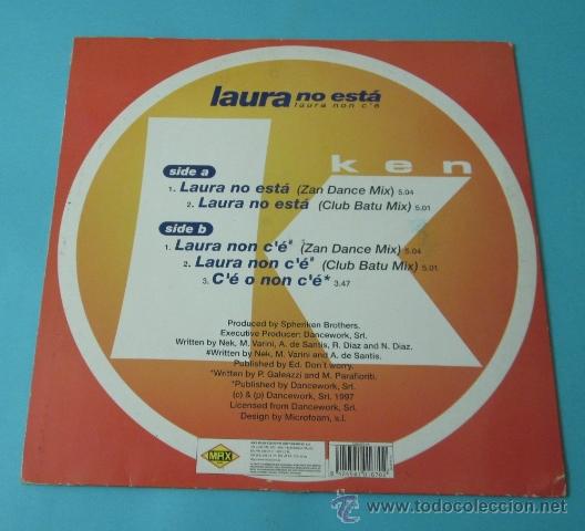 Discos de vinilo: LAURA NO EST&Aacute;. 1997 - Foto 2