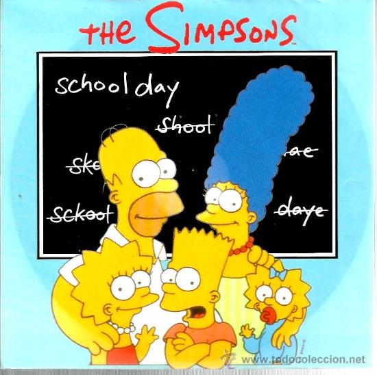 Discos de vinilo: SINGLE THE SIMPSONS : SCHOOL DAY - Foto 1