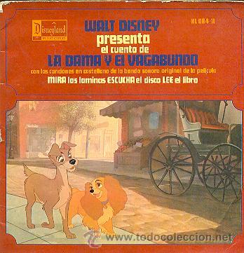 Discos de vinilo: LA DAMA Y EL VAGABUNDO - LIBRO DISCO DISNEY N&ordm; 11 - WALT DISNEY C-24