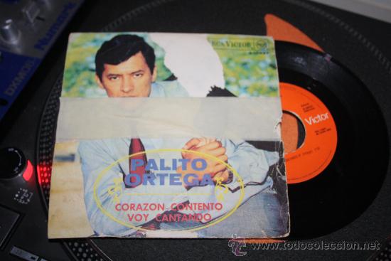 Discos de vinilo: Palito Ortega - Coraz&oacute;n Contento / Voy Contento - RCA VICTOR - Foto 1