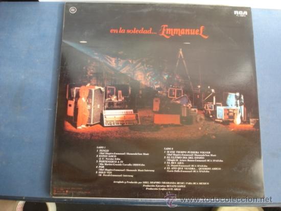 Discos de vinilo: EMMANUEL EN LA SOLEDAD  PROMO Lp - Foto 2