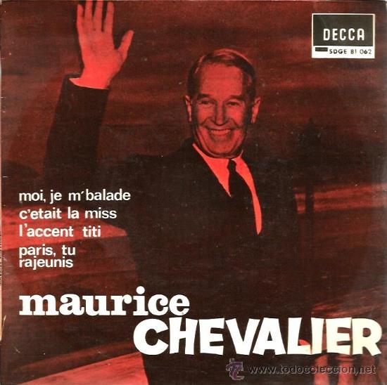 Discos de vinilo: EP MAURICE CHEVALIER : MOI, JE M&acute;BALADE - Foto 1