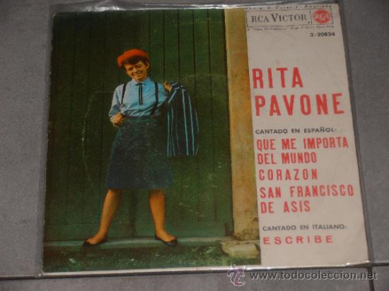 Discos de vinilo: RITA PAVONE - QUE ME IMPORTA DEL MUNDO - EP - Foto 1