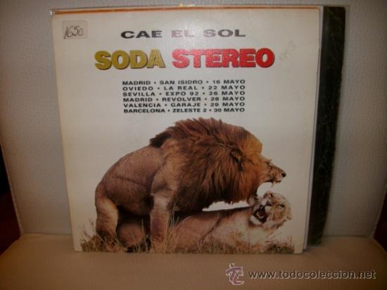 Disques de vinyle: Soda Stereo cae el sol fechas de concierto en Espa&ntilde;a 1990 hoja informativa promo