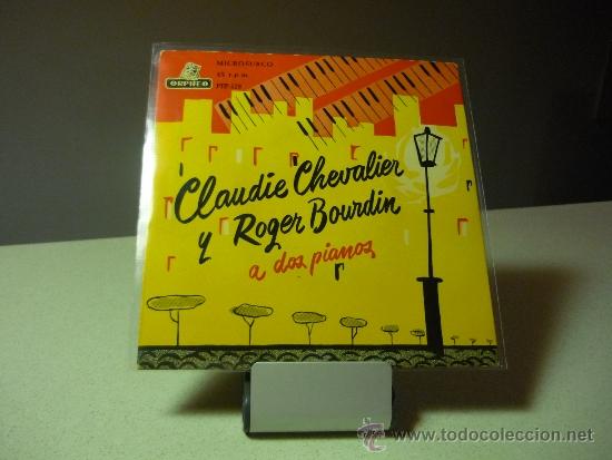 Discos de vinilo: CLAUDE CHEVALIER Y ROGER BOURDIN A DOS PIANOS EP - Foto 1