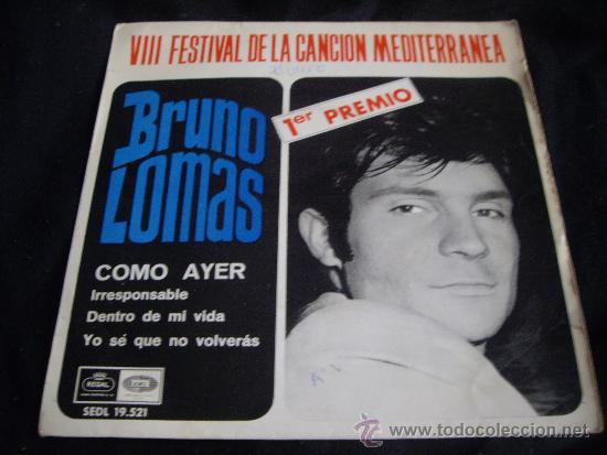 Discos de vinilo: BRUNO LOMAS-COMO AYER-EP - Foto 1