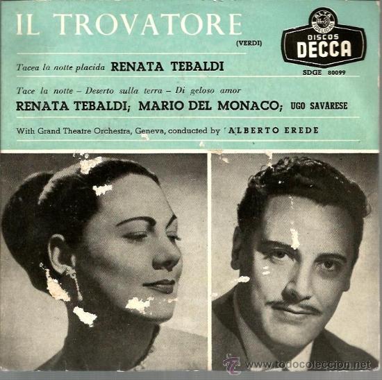 Discos de vinilo: EP  VERDI & RENATA TABALDI  + MARIO DEL MONACO - Foto 1