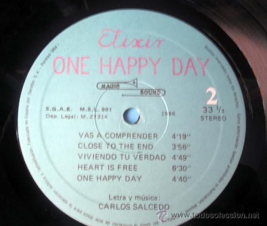 Discos de vinilo: ELIXIR - ONE HAPPY DAY (LP) LABEL MAGIC SOUND 1986 - RARO - Foto 7