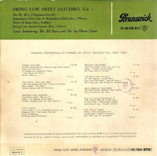 Discos de vinilo: EP LOUIS ARMSTRONG : OH MY WAY + 3 - Foto 2