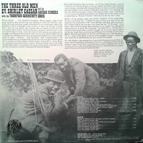 Discos de vinilo: Ev.Shirley Caesar - The Three Old Men (LP) - Foto 2