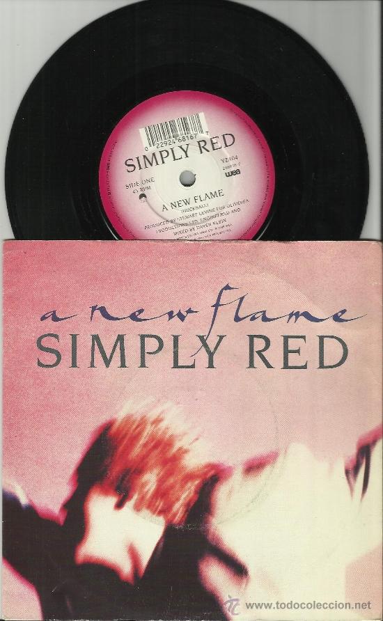 Discos de vinilo: simply red single a new flame 1989 - Foto 1