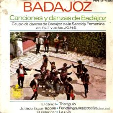 Discos de vinilo: EP BADAJOZ FOLK : CANCIONES Y DANZAS DE BADAJOZ: EL CANDIL, TRIANGULO, EL PALANCAR, ETC 