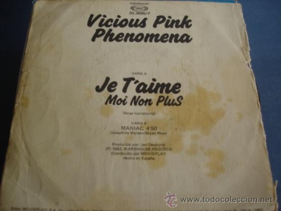 Discos de vinilo: VICIOUS PINK PHENOMENA  JE T&Aacute;IME MOI NON PLUS - Foto 2
