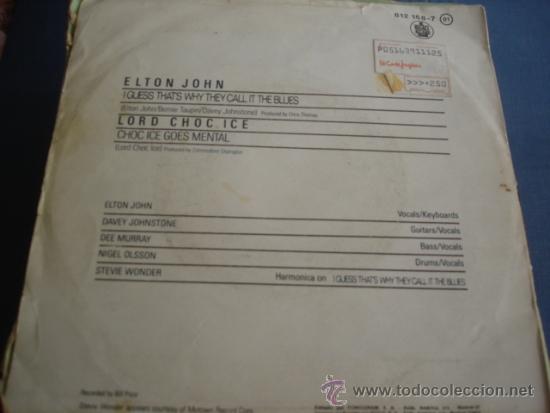 Discos de vinilo: ELTON JOHN THAT&acute;S WHY THEY CALL IT THE BLUES - Foto 2
