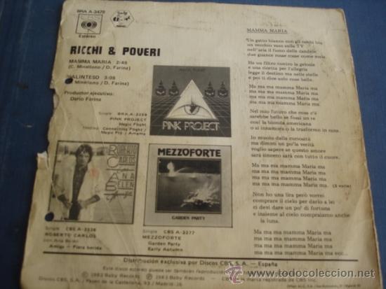 Discos de vinilo: RICCHI & POVERI MAMMA MARIA - Foto 2
