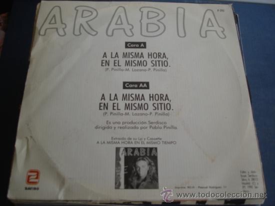 Discos de vinilo: ARABIA  A LA MISMA HORA, EN EL MISMO SITIO - Foto 2