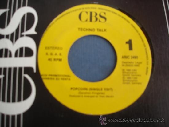 Discos de vinilo: TECHNO TALK  POP CORN  PROMO SINGLE - Foto 1