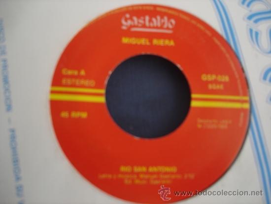 Disques de vinyle: MIGUEL RIERA  RIO SAN ANTONIO  PROMO SINGLE