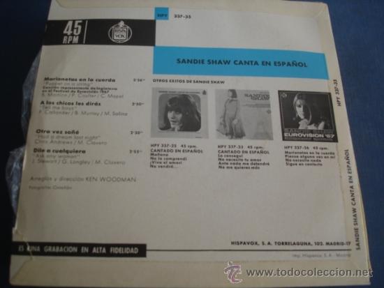 Discos de vinilo: SANDIE SHAW CANTA EN ESPA&Ntilde;OL   Ep 4 TEMAS - Foto 2
