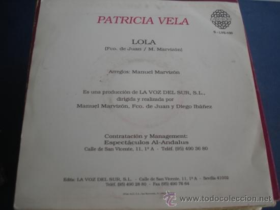 Discos de vinilo: PATRICIA VELA  LOLA - Foto 2