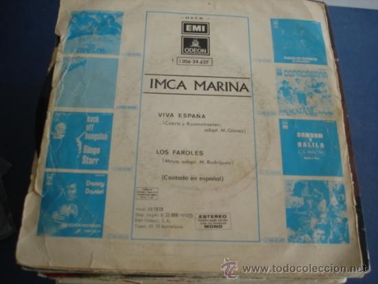 Discos de vinilo: IMCA MARINA VIVA ESPA&Ntilde;A / LOS FAROLES - Foto 2