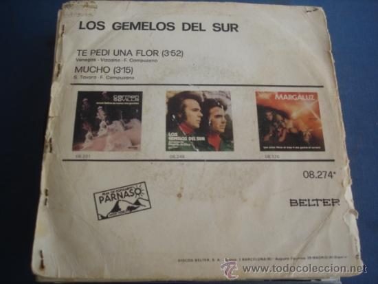 Discos de vinilo: LOS GEMELOS DEL SUR  TE PEDI UNA FLOR - Foto 2