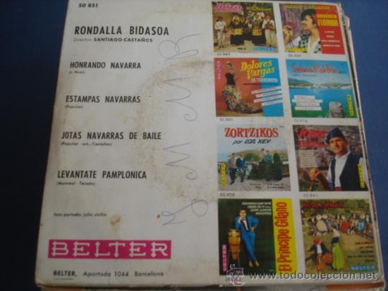 Discos de vinilo: RONDALLA BIDASOA  HONRANDO A NAVARRA  Ep - Foto 2