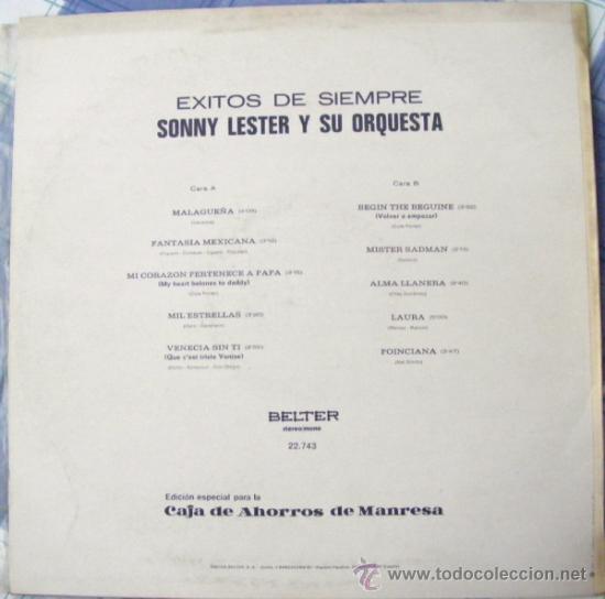 Discos de vinilo: LP - EXITOS DE SIEMPRE - SONNY LESTER Y SU ORQUESTA - Foto 2