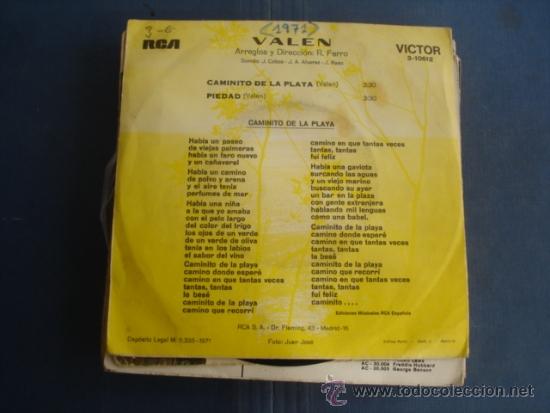 Discos de vinilo: VALEN CAMINITO DE LA PLAYA /  PIEDAD - Foto 2