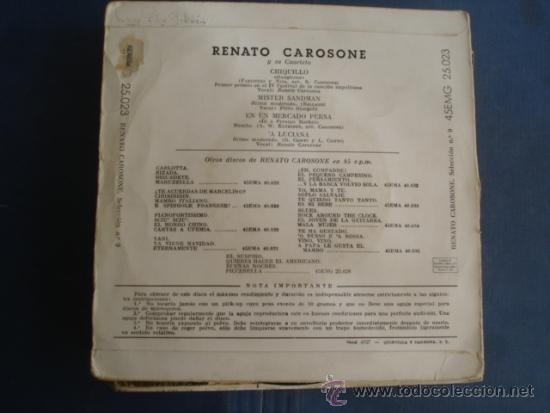 Discos de vinilo: RENATO CAROSONE  Y SU CUARTETO CHIQUILLO Ep - Foto 2