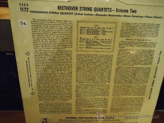 Discos de vinilo: BEETHOVEN STRING QUARTETS VOLUME TWO - Foto 2