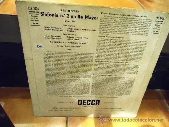 Discos de vinilo: BEETHOVEN SINFONIA N&ordm; 2 EN RE MAYOR - Foto 2