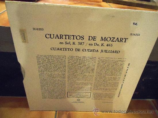 Discos de vinilo: CUARTETOS DE MOZART CUARTETO DE CUERDA JUILLIARD - Foto 2