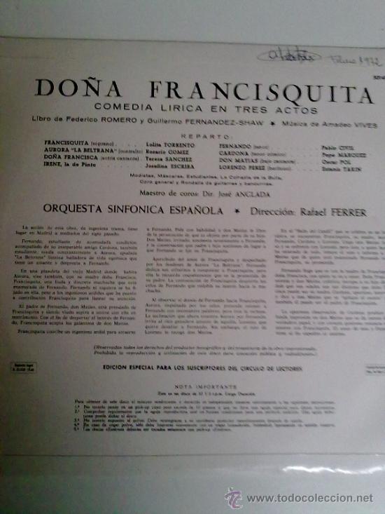 Discos de vinilo: DO&Ntilde;A FRANCISQUITA-1968 - Foto 2