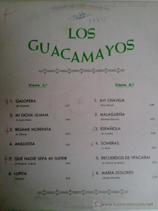 Discos de vinilo: LOS GUACAMAYOS-1967 - Foto 2