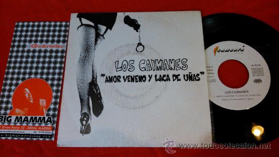 Discos de vinilo: los caimanes amor veneno y laca de u&ntilde;as single - Foto 1