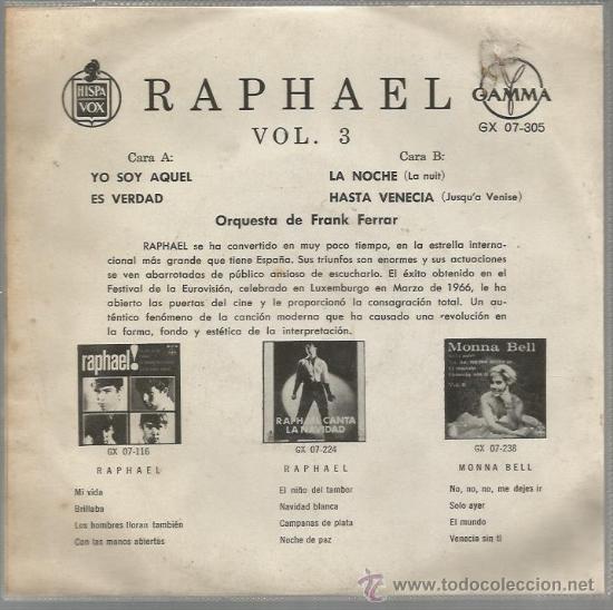 Discos de vinilo: EP RAPHAEL : YO SOY AQUEL ( EDICION MEXICANA ) - Foto 2