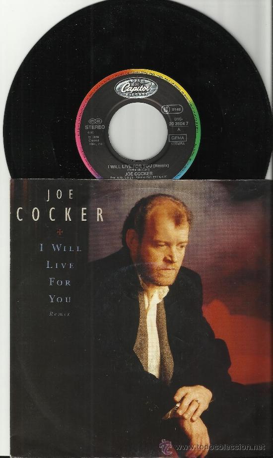 Discos de vinilo: joe cocker single i will live for you 1989 - Foto 1