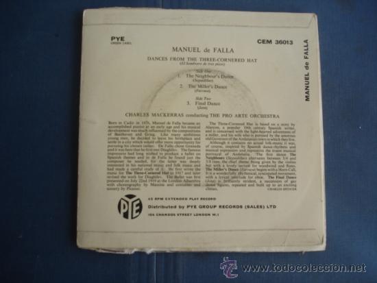 Discos de vinilo: MANUEL DE FALLA  DANCES FROM THE THREE-CORNERED HAT - Foto 2
