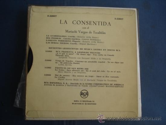 Discos de vinilo: MARIACHI VARGAS DE TECALITLAN  LA CONSENTIDA - Foto 2