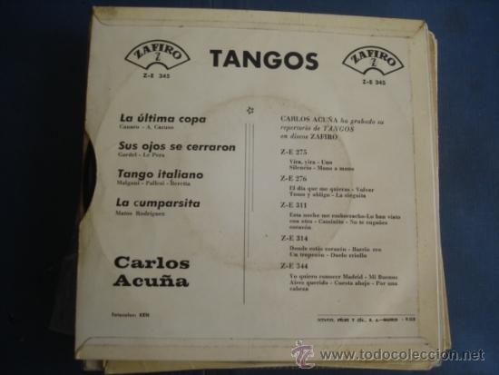 Discos de vinilo: CARLOS ACU&Ntilde;A  LA ULTIMA COPA     EP 4 TRACKS - Foto 2