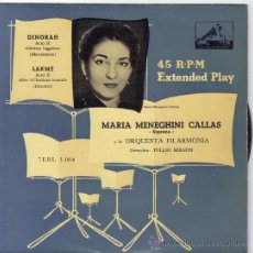 Discos de vinilo: MARIA CALLAS EP SELLO LA VOZ DE SU AMO EDITADO EN ESPAÑA AÑO 1958. Lote 38992107
