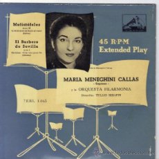 Discos de vinilo: MARIA CALLAS EP SELLO LA VOZ DE SU AMO EDITADO EN ESPAÑA AÑO 1958. Lote 38992129