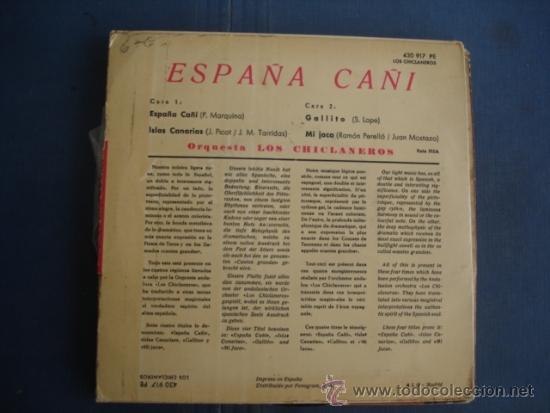 Discos de vinilo: LOS CHICLANEROS  ESPA&Ntilde;A CA&Ntilde;I   EP - Foto 2