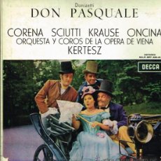 Discos de vinilo: DOS PASQUALE - CORENA / SCIUTTI / KRAUSE / ONCINA, ETC - CAJA CON 2 LPS Y LIBRETO 1965. Lote 39125110